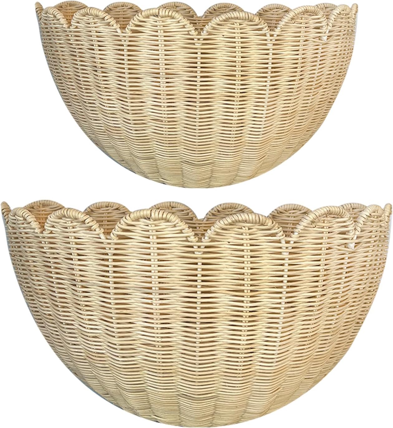 Woven Basket Set - Hand Woven Wall Baskets Set of