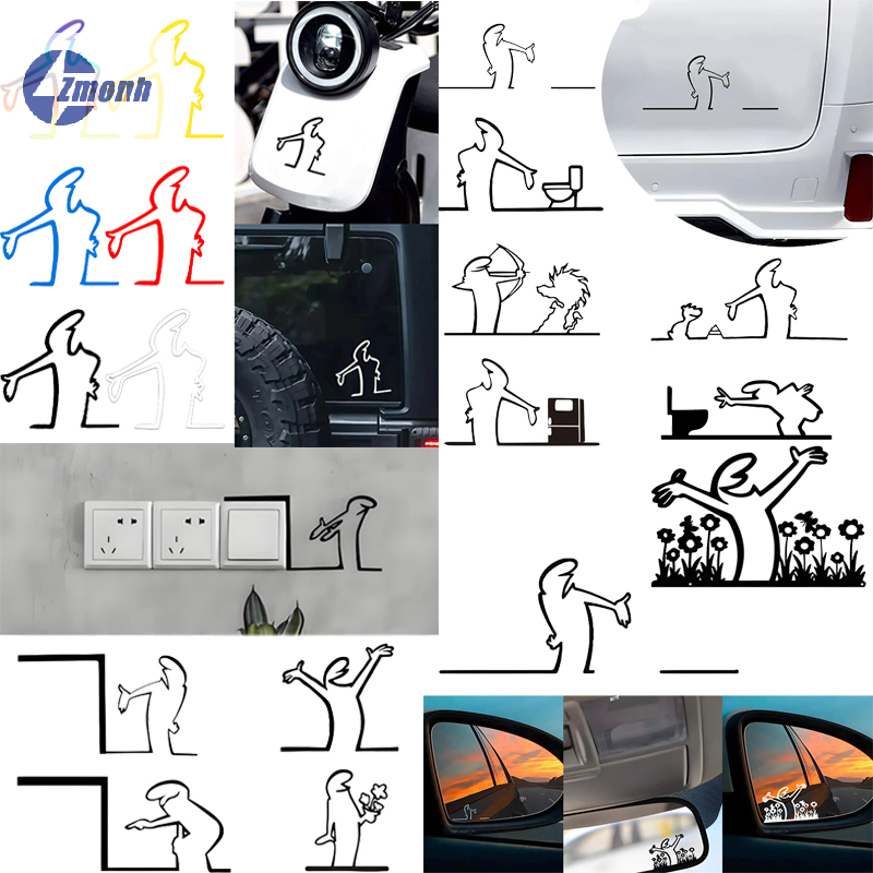 Interior Design Drawing - New！Minimalist Switch Sticker Cartoon Character Power