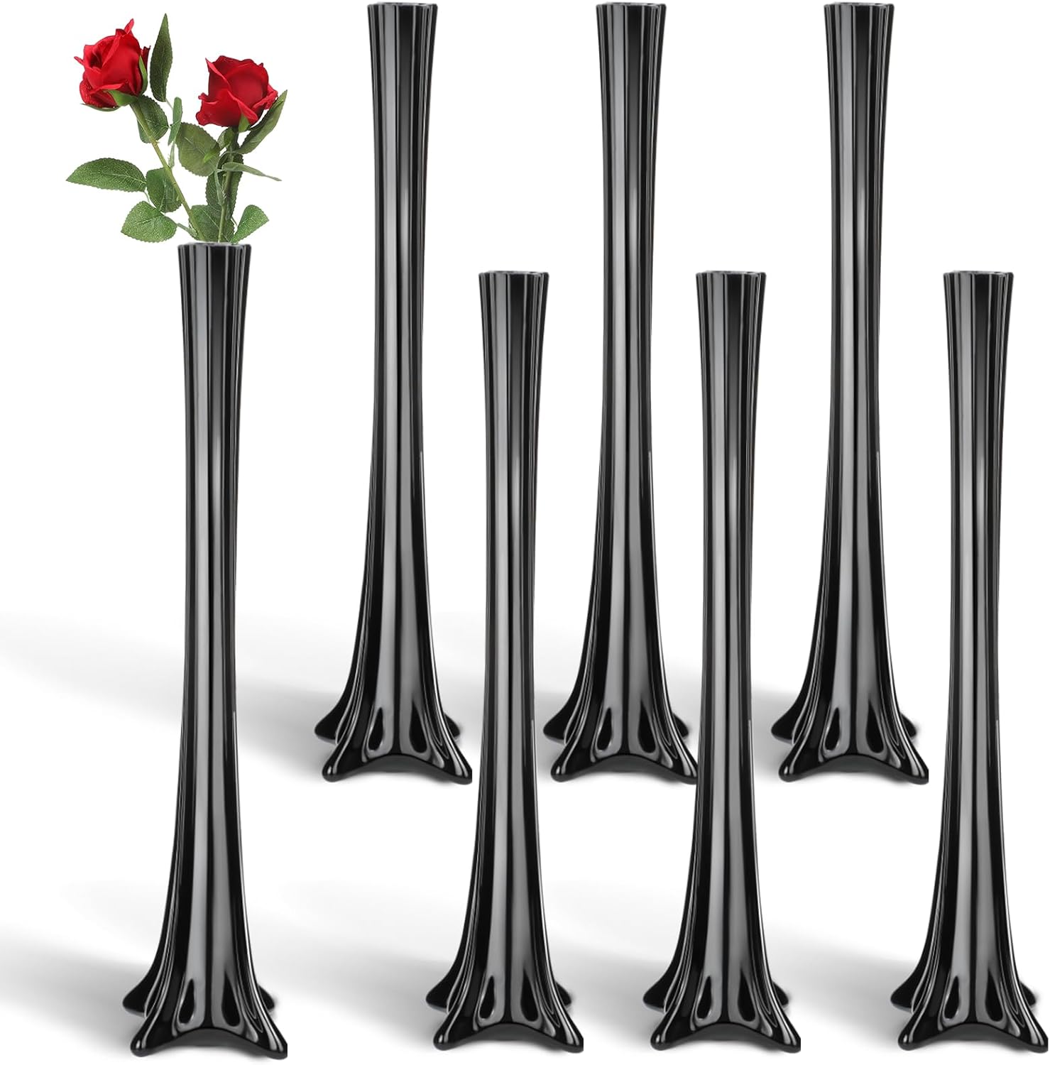 Fluted Vase Tall - 6 Pcs Eiffel Tower Vases 16