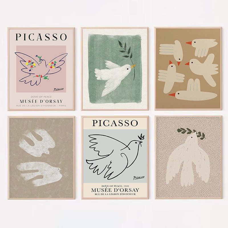 Minimalist Picasso Dove Peace  - Interior Design Drawing ulasan dan harga