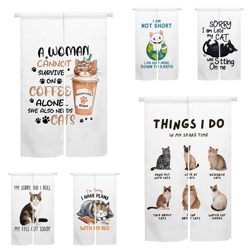 Cute Cat Noren Door Curtain Fu - Interior Design Quotes ulasan dan harga