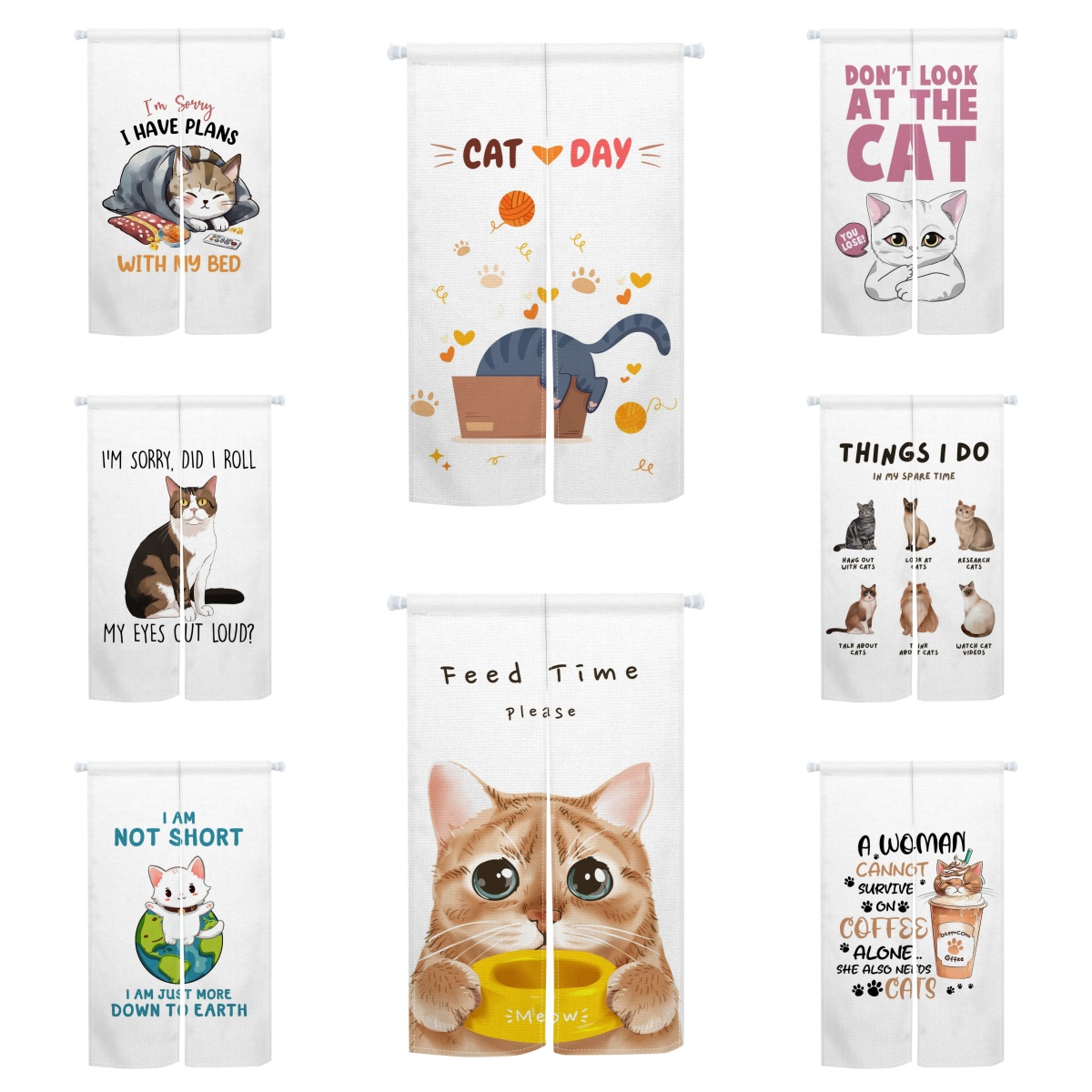 Cute Cat Noren Door Curtain Fu - Interior Design Quotes ulasan dan harga