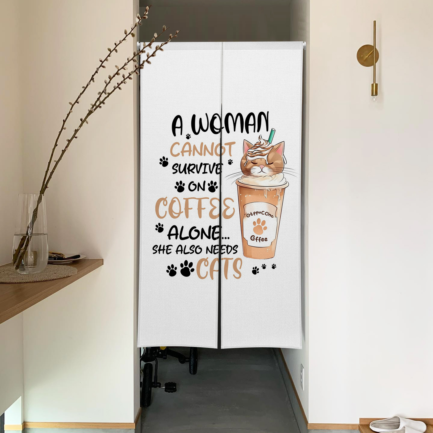 Cute Cat Noren Door Curtain Fu - Interior Design Quotes ulasan dan harga