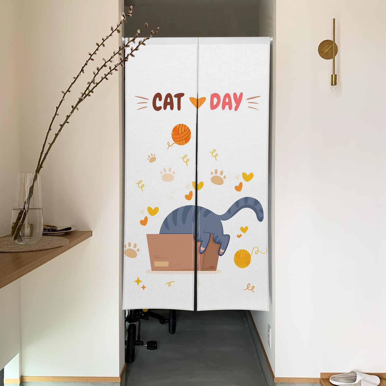 Cute Cat Noren Door Curtain Fu - Interior Design Quotes ulasan dan harga