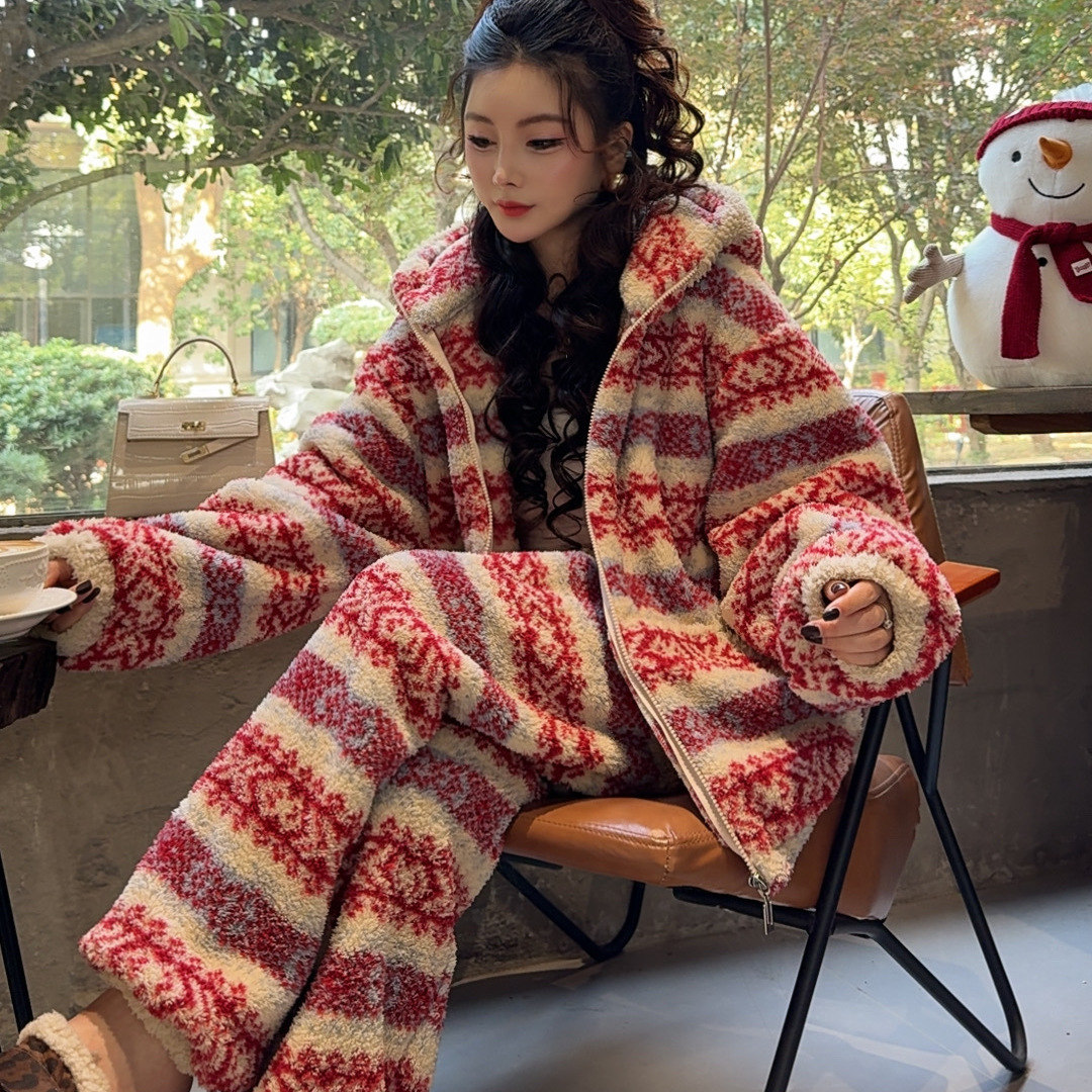 Women's Coral Fleece Pajamas W - Interior Design Warm ulasan dan harga