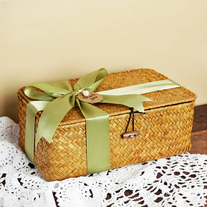 Woven Storage Basket with Vint - Woven Basket Set ulasan dan harga