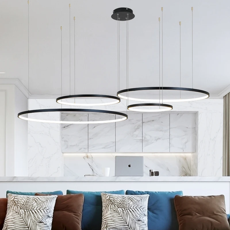 Modern Circle Rings LED Chande - Engineering And Interior Design ulasan dan harga