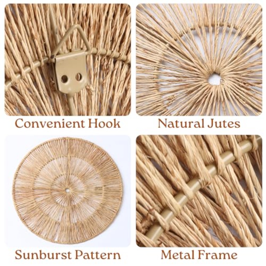 Wicker 23 Inch Jute Wall Decor - Woven Basket Set ulasan dan harga