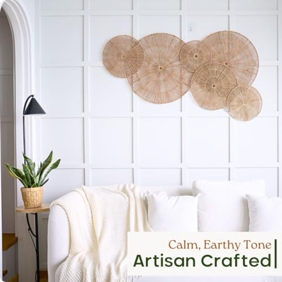 Wicker 23 Inch Jute Wall Decor - Woven Basket Set ulasan dan harga