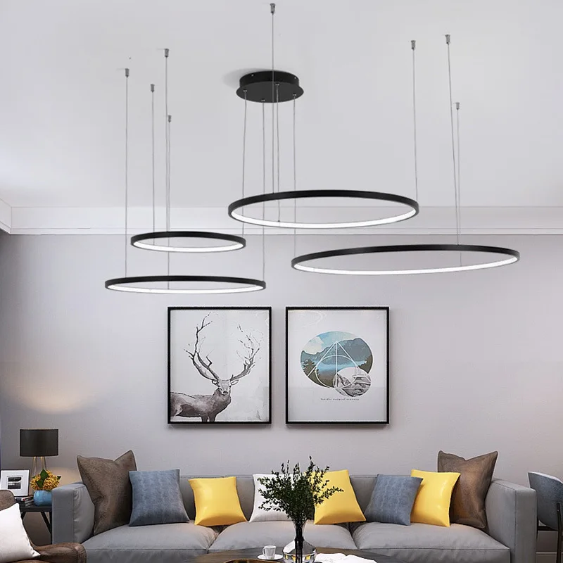Modern LED Circle Rings Chande - Engineering And Interior Design ulasan dan harga