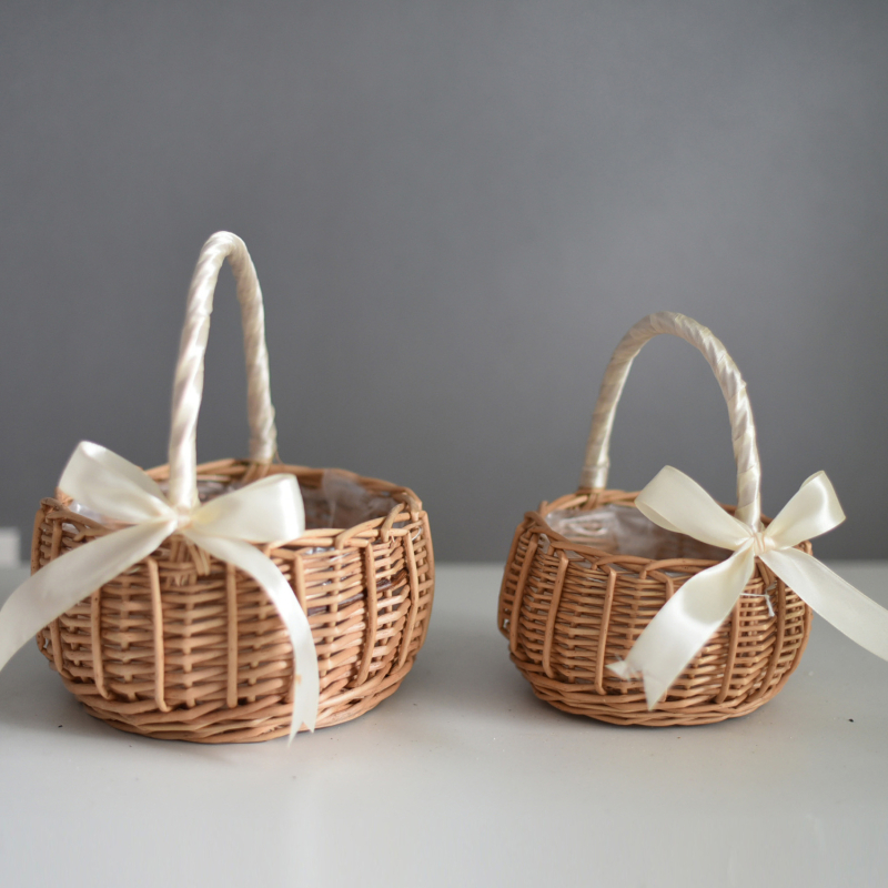 Hand-woven Wedding Flower Bask - Woven Basket Set ulasan dan harga