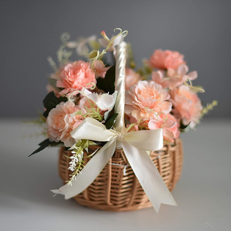 Hand-woven Wedding Flower Bask - Woven Basket Set ulasan dan harga