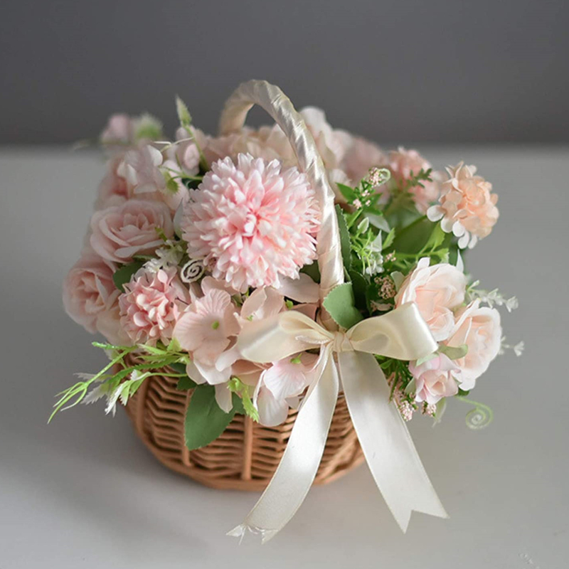 Hand-woven Wedding Flower Bask - Woven Basket Set ulasan dan harga