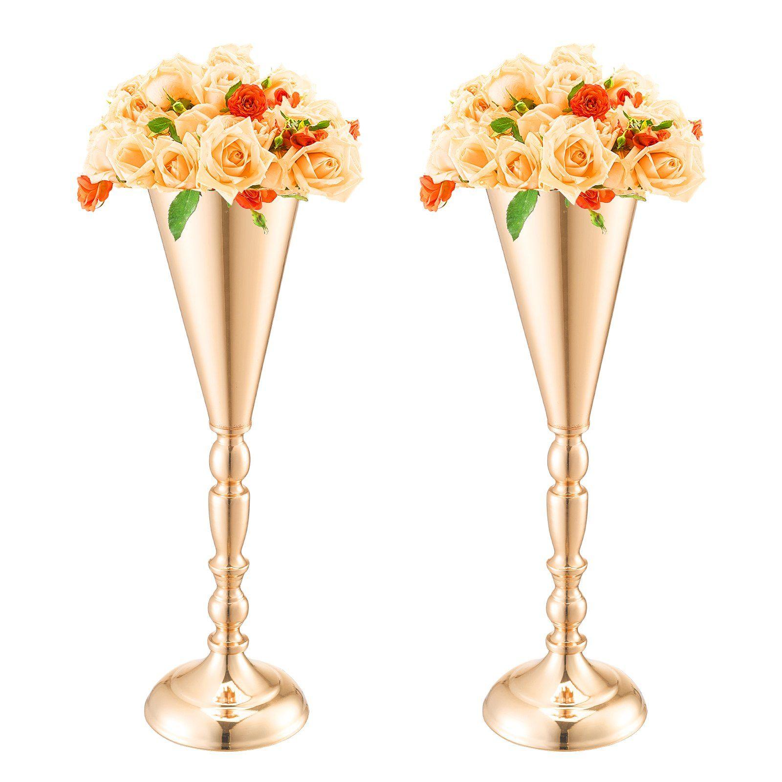 Set of 10 16.9in High Gold Flu - Fluted Vase Tall ulasan dan harga