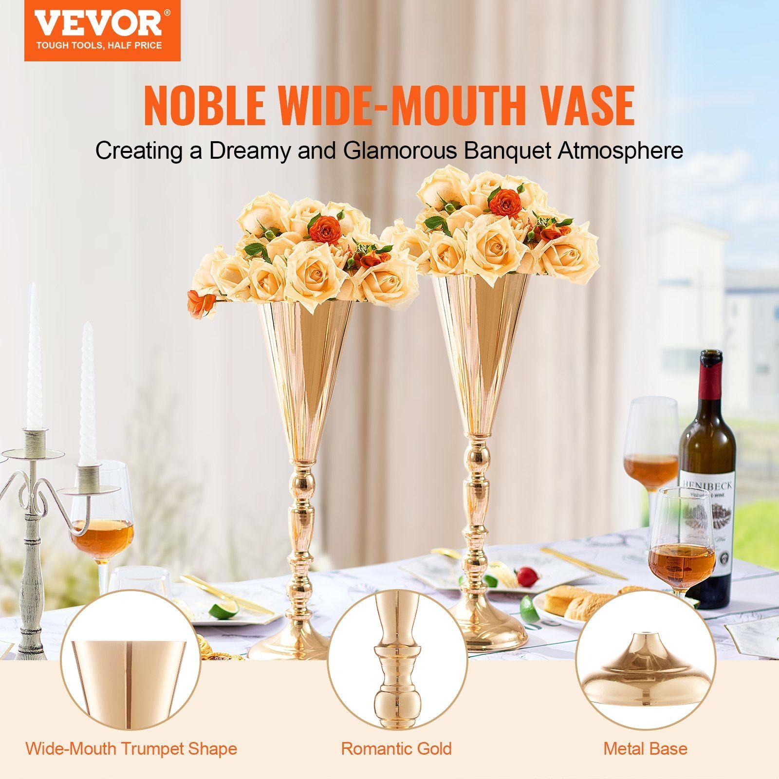 Set of 10 16.9in High Gold Flu - Fluted Vase Tall ulasan dan harga