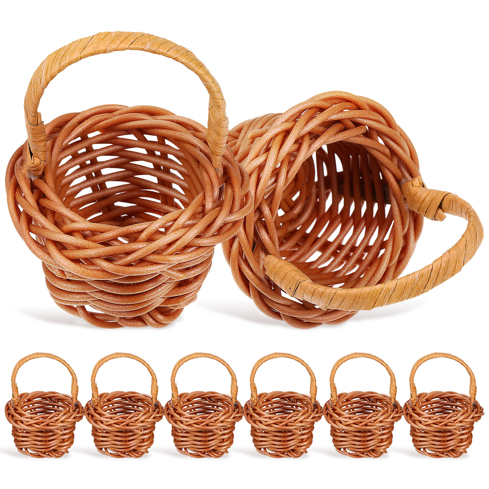 8Pcs Miniature Woven Basket Se - Woven Basket Set ulasan dan harga