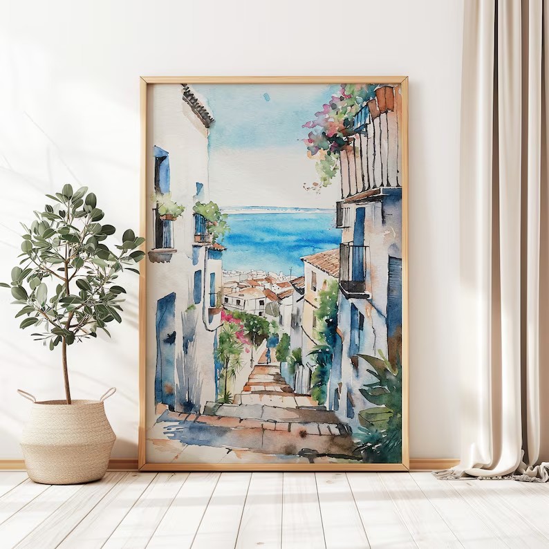 Retro Italian Positano Capri A - Interior Design Drawing ulasan dan harga