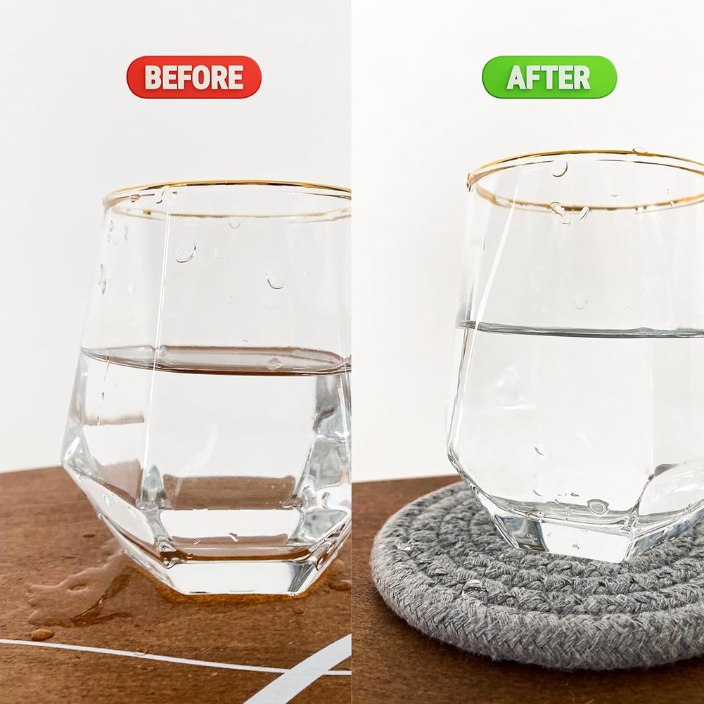 ABLQ Drink Coasters ,Seagrass  - Woven Basket Set ulasan dan harga