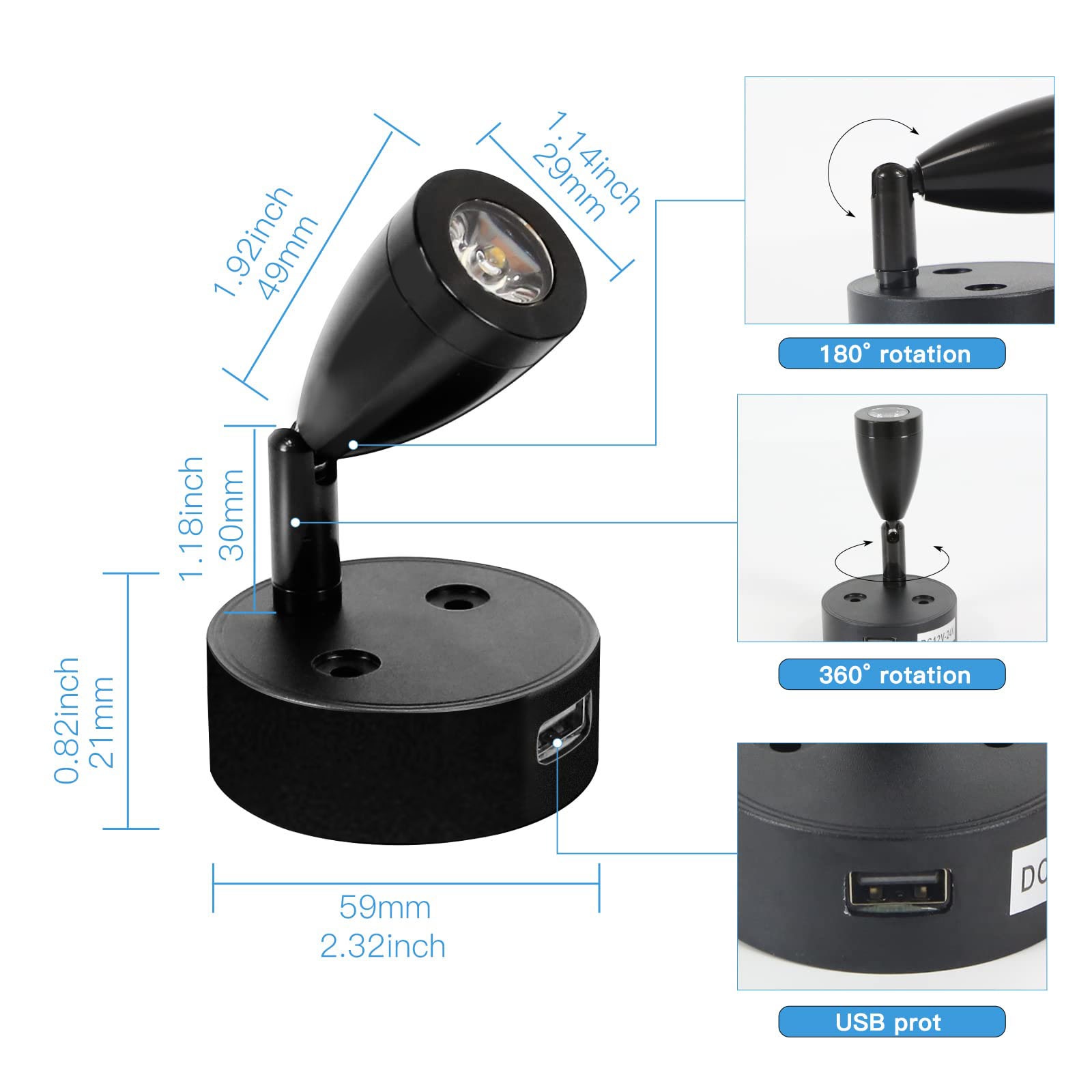 2/1PCS Silver/Black DC 12-24V  - Interior Design Icon ulasan dan harga