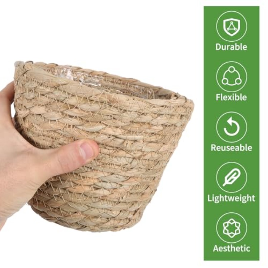 10 PCS Seagrass Plant Baskets  - Woven Basket Set ulasan dan harga