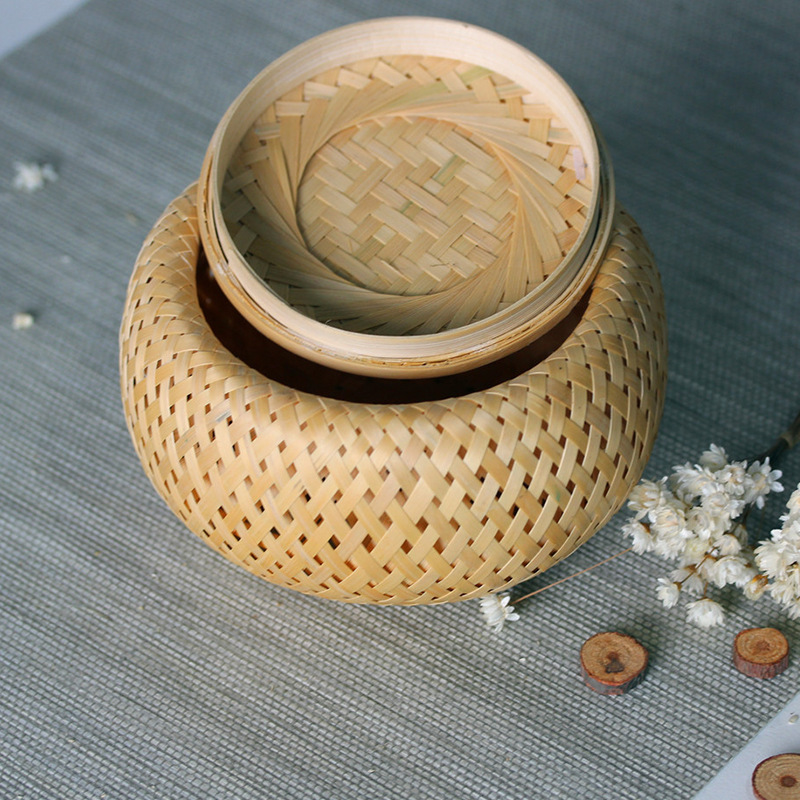 Bamboo woven small basket doub - Woven Basket Set ulasan dan harga