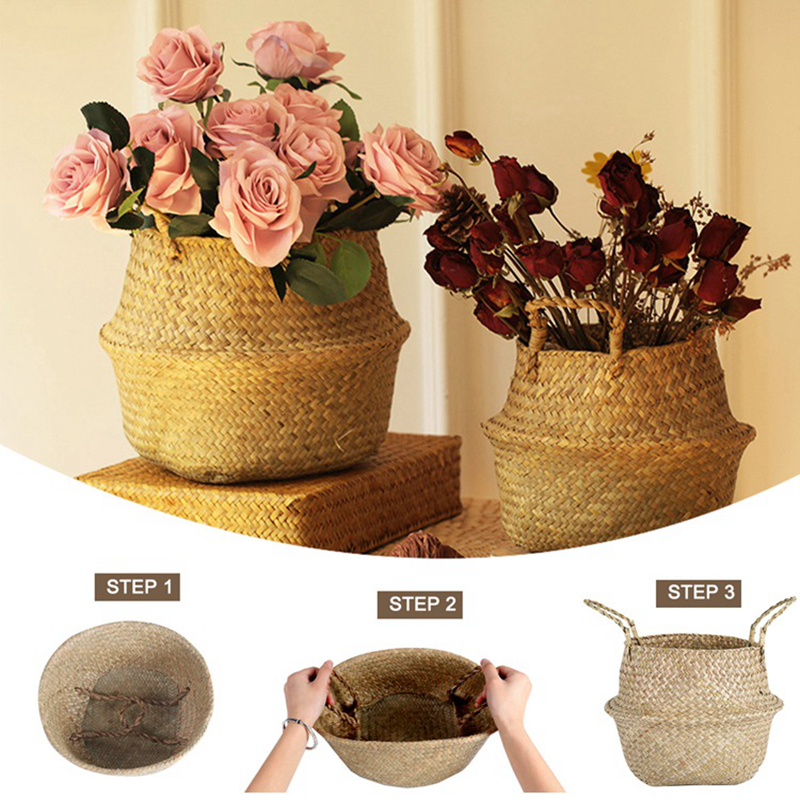 Zerolife Seaweed Wicker Basket - Woven Basket Set ulasan dan harga