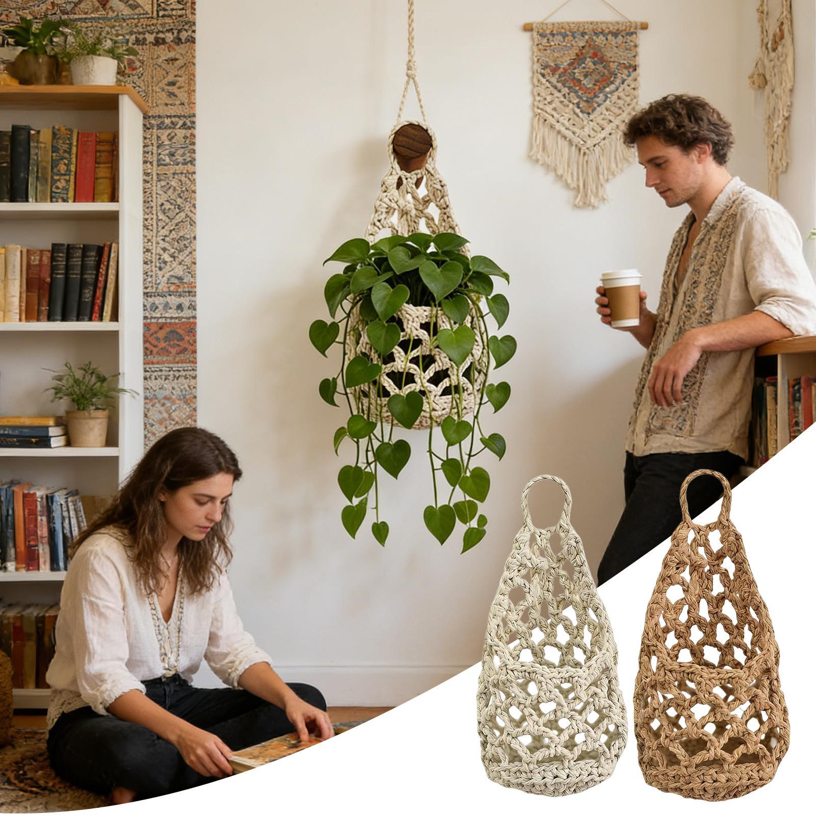 Plant Wall Hanger Handmade Wov - Woven Basket Set ulasan dan harga