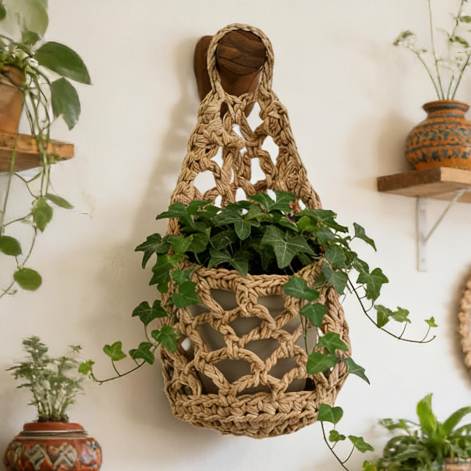 Plant Wall Hanger Handmade Wov - Woven Basket Set ulasan dan harga
