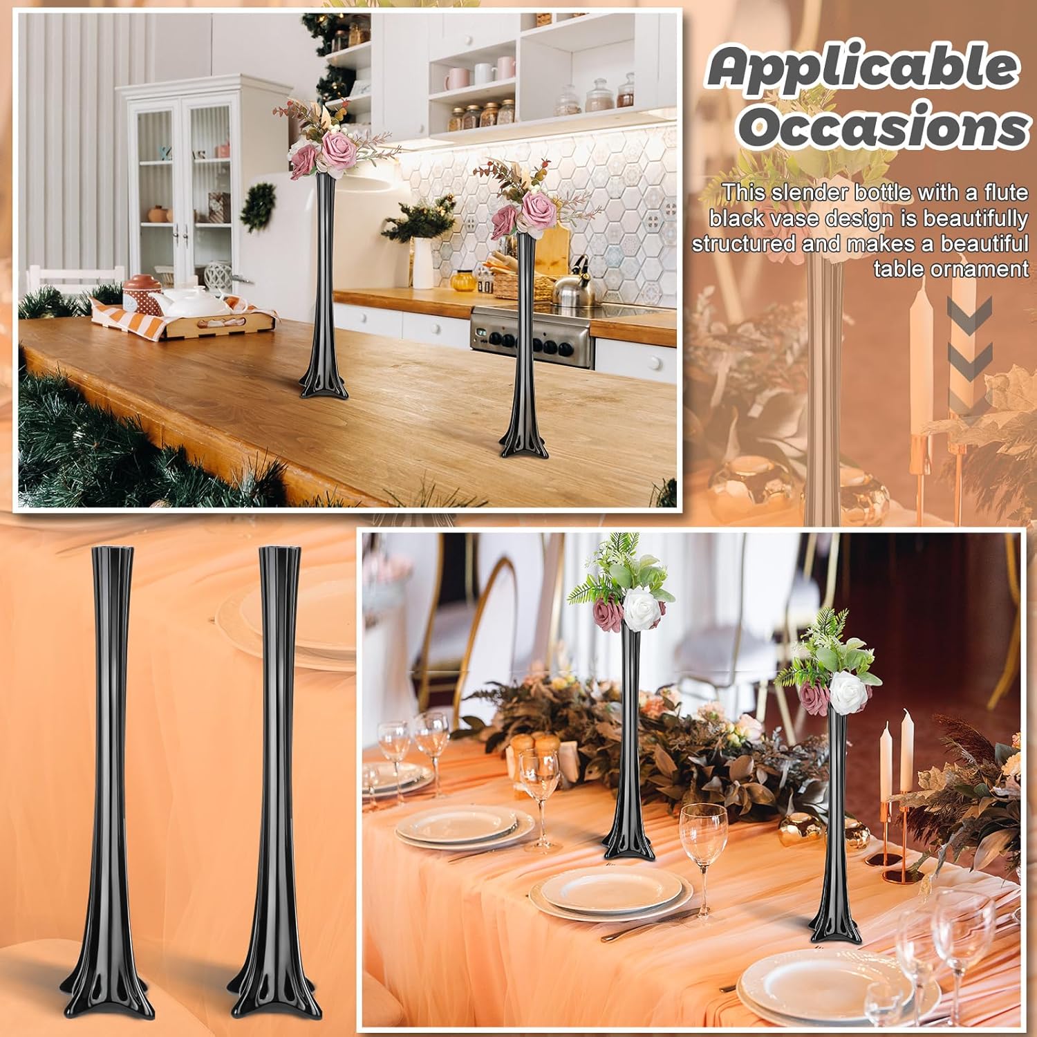 6 Pcs Eiffel Tower Vases 16 In - Fluted Vase Tall ulasan dan harga