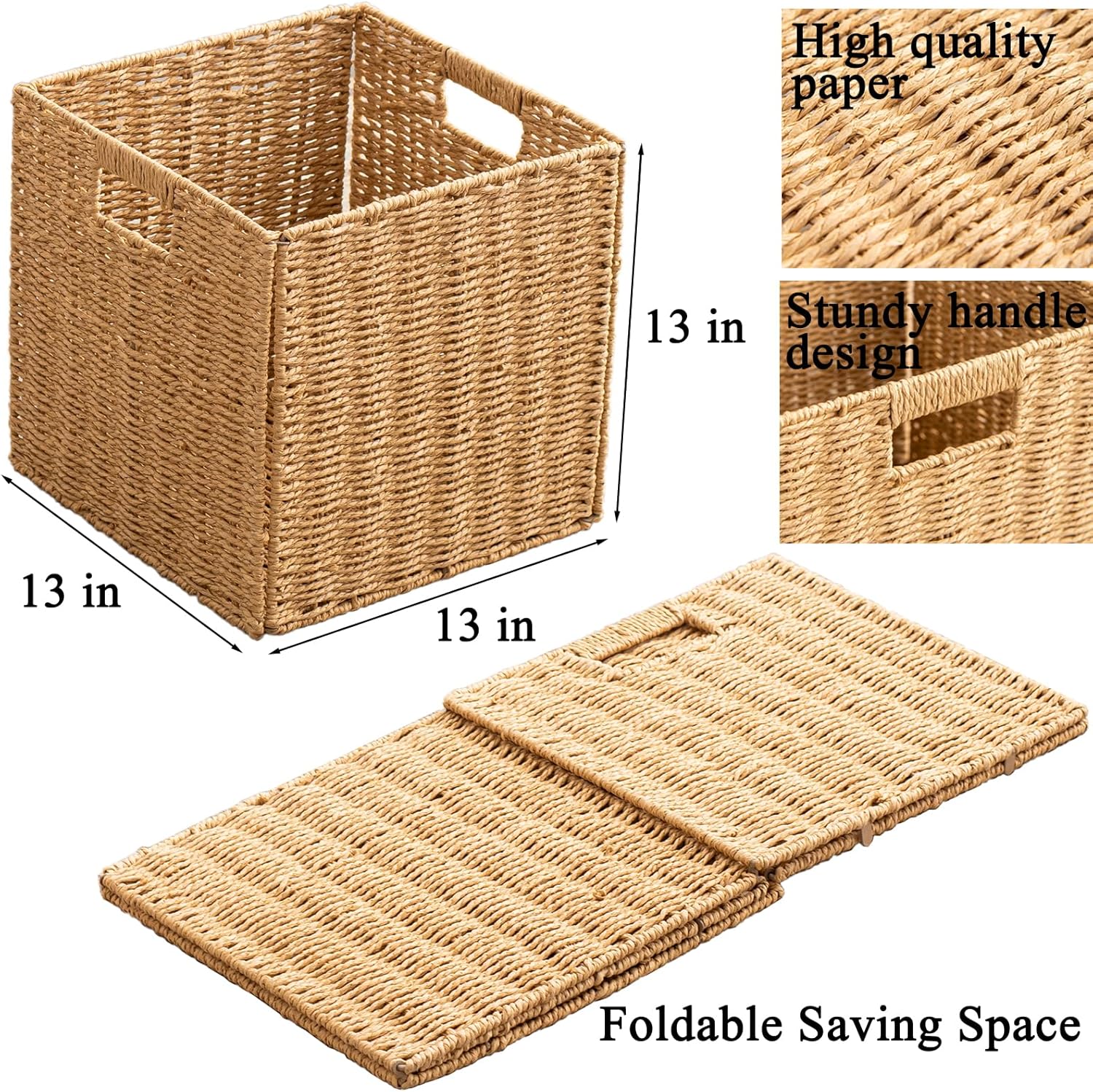 Foldable Storage Baskets with  - Woven Basket Set ulasan dan harga
