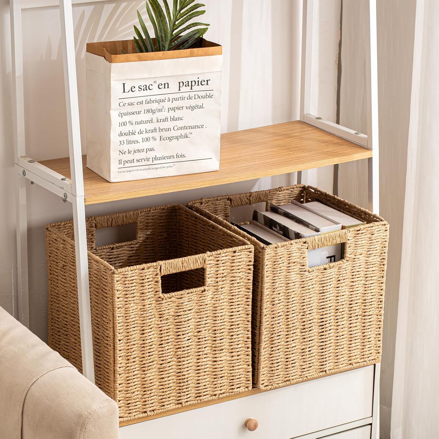 Foldable Storage Baskets with  - Woven Basket Set ulasan dan harga