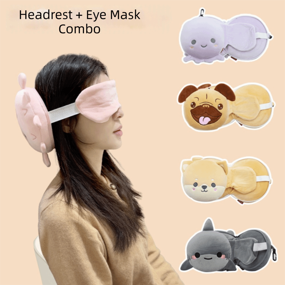 Cute 2 in 1 Neck Pillow Cartoo - Velvet Cushion Cover ulasan dan harga